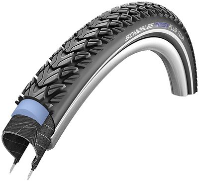 Schwalbe Marathon Plus Tour Wired Tyre - Black - Reflective - Wire Bead, Black - Reflective